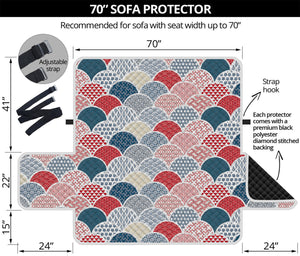 Japanese Geometric Pattern Print Sofa Protector