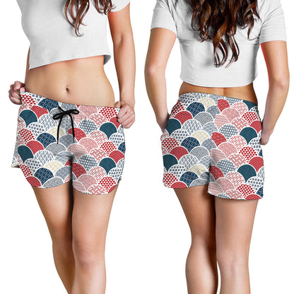 Japanese Geometric Pattern Print Women's Shorts