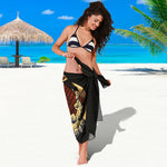 Japanese Ghost Samurai Print Beach Sarong Wrap