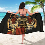 Japanese Ghost Samurai Print Beach Sarong Wrap