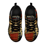 Japanese Ghost Samurai Print Black Sneakers