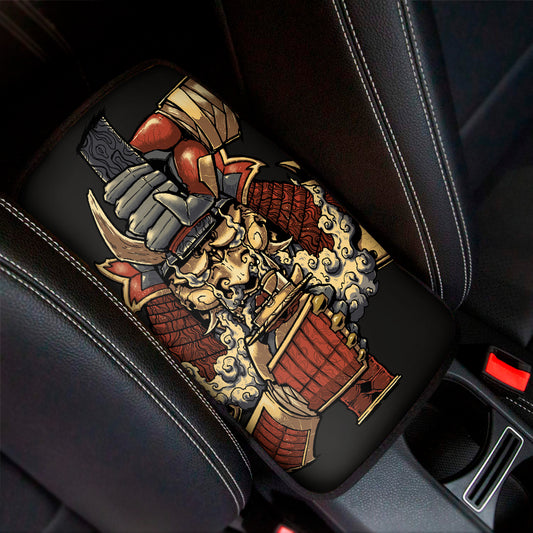 Japanese Ghost Samurai Print Car Center Console Cover