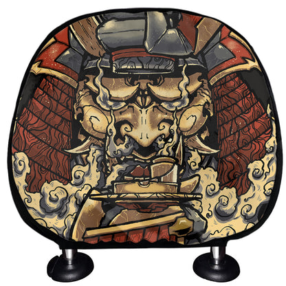 Japanese Ghost Samurai Print Car Headrest Covers