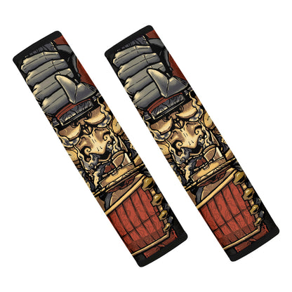 Japanese Ghost Samurai Print Car Seat Belt Covers