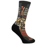 Japanese Ghost Samurai Print Crew Socks