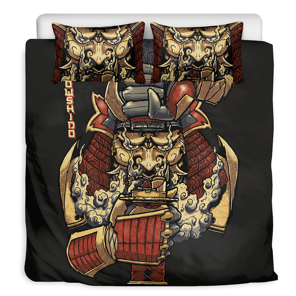 Japanese Ghost Samurai Print Duvet Cover Bedding Set