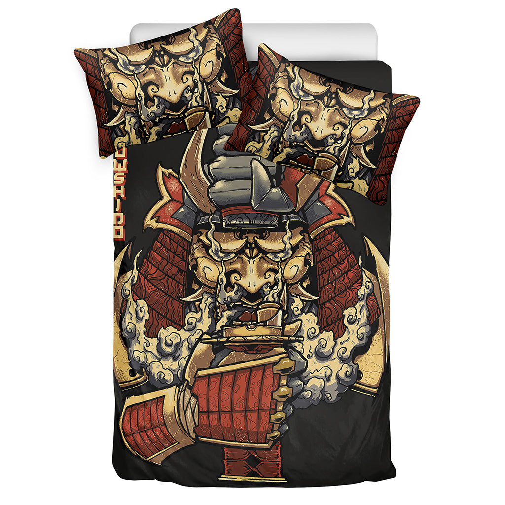 Japanese Ghost Samurai Print Duvet Cover Bedding Set