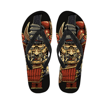 Japanese Ghost Samurai Print Flip Flops