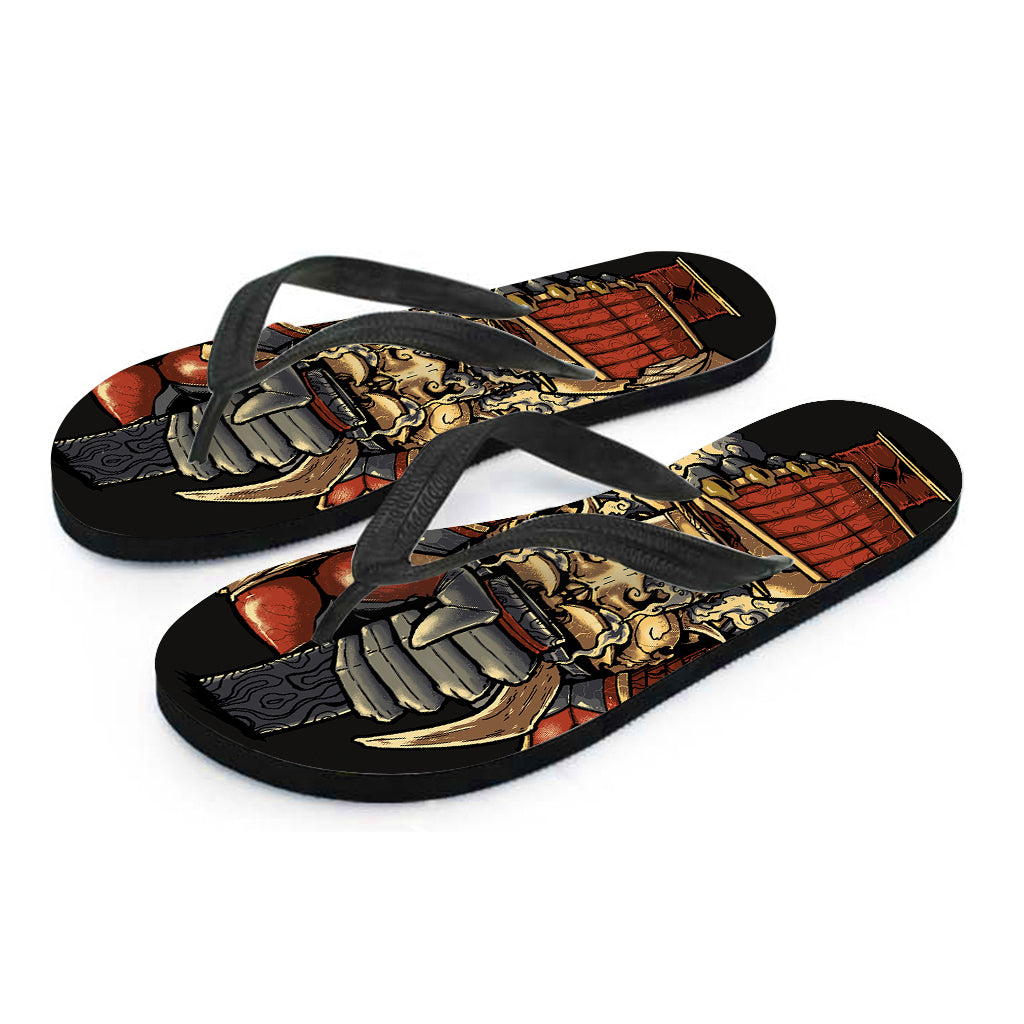 Japanese Ghost Samurai Print Flip Flops