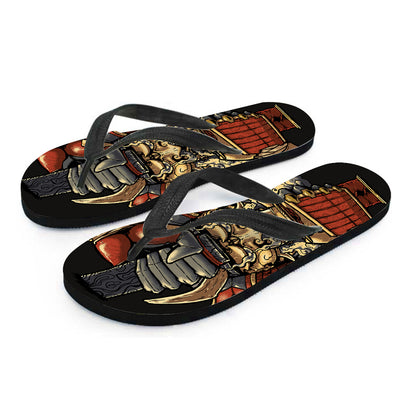 Japanese Ghost Samurai Print Flip Flops
