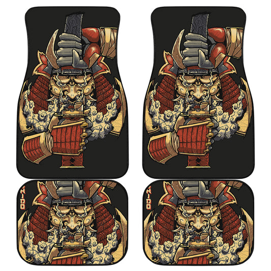 Japanese Ghost Samurai Print Front and Back Car Floor Mats