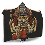 Japanese Ghost Samurai Print Hooded Blanket