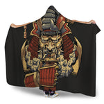 Japanese Ghost Samurai Print Hooded Blanket