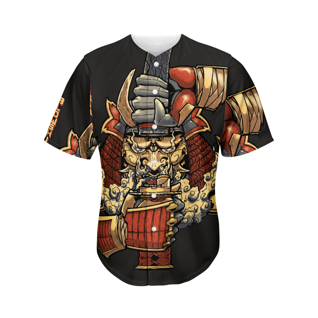 Japanese Ghost Samurai Print Men's Baseball Jersey