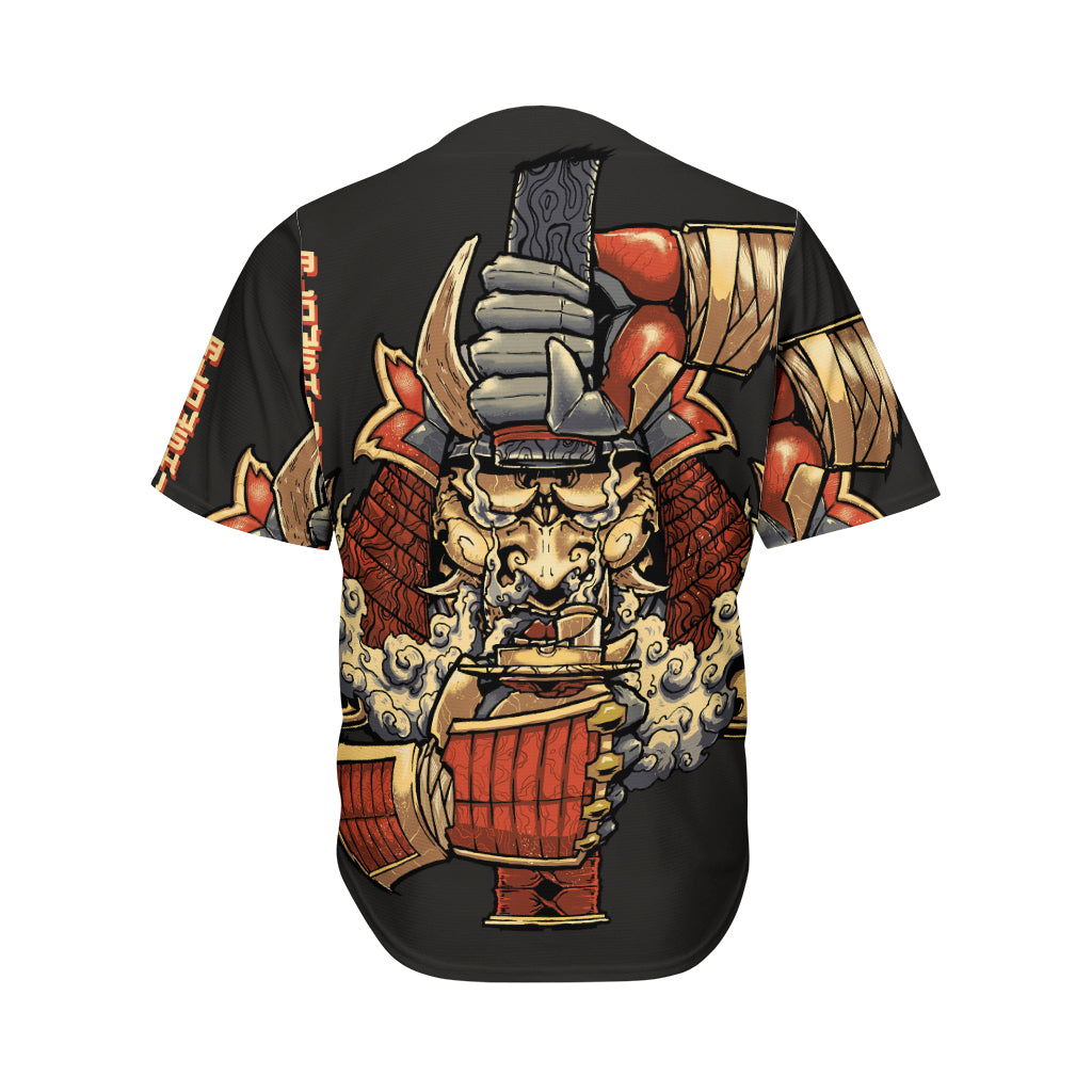 Japanese Ghost Samurai Print Men's Baseball Jersey