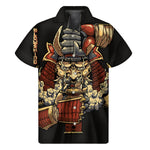 Japanese Ghost Samurai Print Men's Short Sleeve Shirt