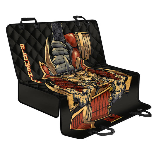 Japanese Ghost Samurai Print Pet Car Back Seat Cover
