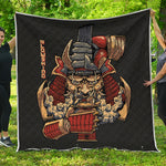 Japanese Ghost Samurai Print Quilt