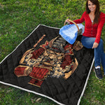 Japanese Ghost Samurai Print Quilt