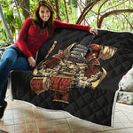 Japanese Ghost Samurai Print Quilt