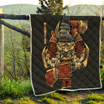Japanese Ghost Samurai Print Quilt