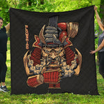 Japanese Ghost Samurai Print Quilt