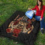 Japanese Ghost Samurai Print Quilt