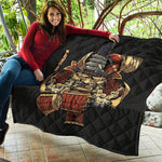 Japanese Ghost Samurai Print Quilt
