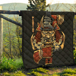 Japanese Ghost Samurai Print Quilt