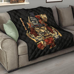 Japanese Ghost Samurai Print Quilt