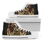 Japanese Ghost Samurai Print White High Top Shoes