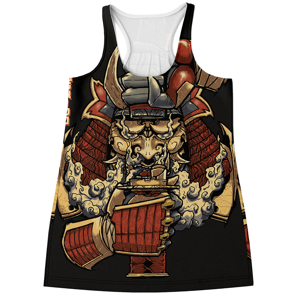 Japanese Ghost Samurai Print Women's Racerback Tank Top