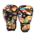 Japanese Hand Fan Pattern Print Boxing Gloves