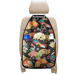Japanese Hand Fan Pattern Print Car Seat Organizers