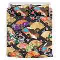 Japanese Hand Fan Pattern Print Duvet Cover Bedding Set