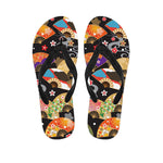 Japanese Hand Fan Pattern Print Flip Flops