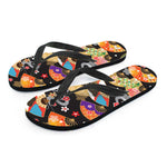 Japanese Hand Fan Pattern Print Flip Flops