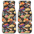 Japanese Hand Fan Pattern Print Front and Back Car Floor Mats