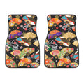 Japanese Hand Fan Pattern Print Front Car Floor Mats