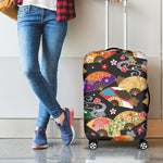 Japanese Hand Fan Pattern Print Luggage Cover