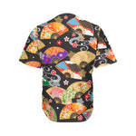 Japanese Hand Fan Pattern Print Men's Baseball Jersey