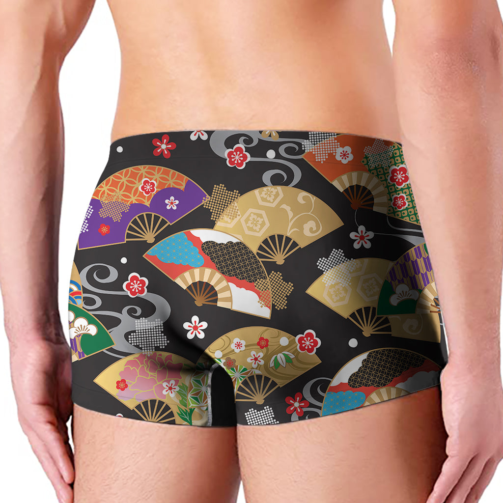 Japanese Hand Fan Pattern Print Men's Boxer Briefs