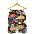 Japanese Hand Fan Pattern Print Men's Shorts