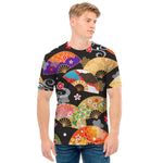 Japanese Hand Fan Pattern Print Men's T-Shirt