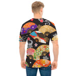 Japanese Hand Fan Pattern Print Men's T-Shirt