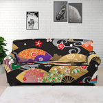 Japanese Hand Fan Pattern Print Sofa Cover