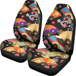 Japanese Hand Fan Pattern Print Universal Fit Car Seat Covers