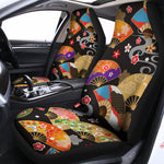 Japanese Hand Fan Pattern Print Universal Fit Car Seat Covers