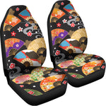 Japanese Hand Fan Pattern Print Universal Fit Car Seat Covers