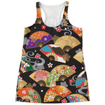 Japanese Hand Fan Pattern Print Women's Racerback Tank Top